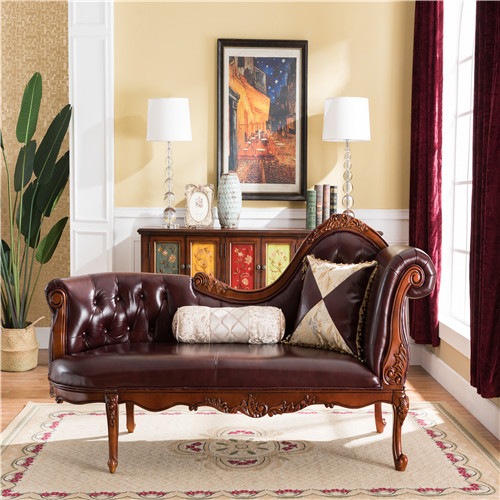 Classic Bedroom Fabric Leather Wood Toffee Sofa Recliner 