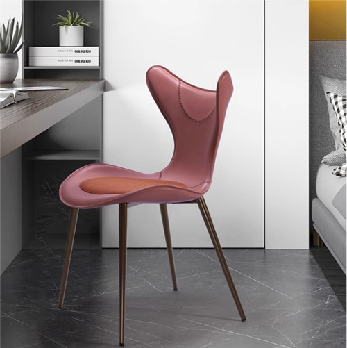  Modern Dining Chairs Leather Seat Saddle Leather Dining Table Chair Backrest Stool