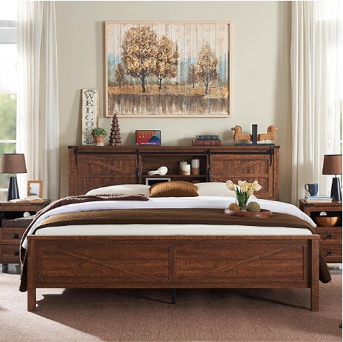 Wood Platform Bed Queen King Bed