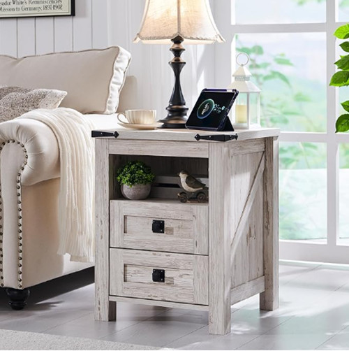  Wood Nightstand End TableWood Nightstand Storage Cabinet 