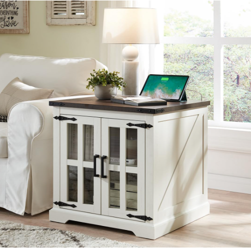 Wood Nightstand Bedside Table Adjustable Storage End Table 