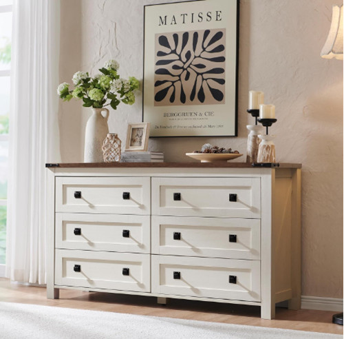 6 Drawers Dresser Chests  Wood Chset of Drawers 
