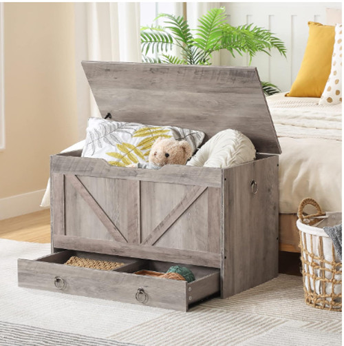 Wooden Storage Chest Chest with Drawer Shoe Bench