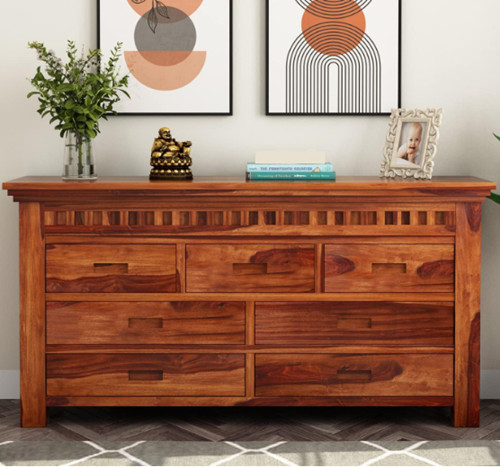 Wood 7 Drawer Chest of Drawers Dresser Cabinet 