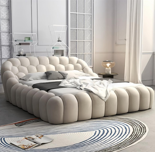 Wood Bed Fleece Fabric Wrap Bed